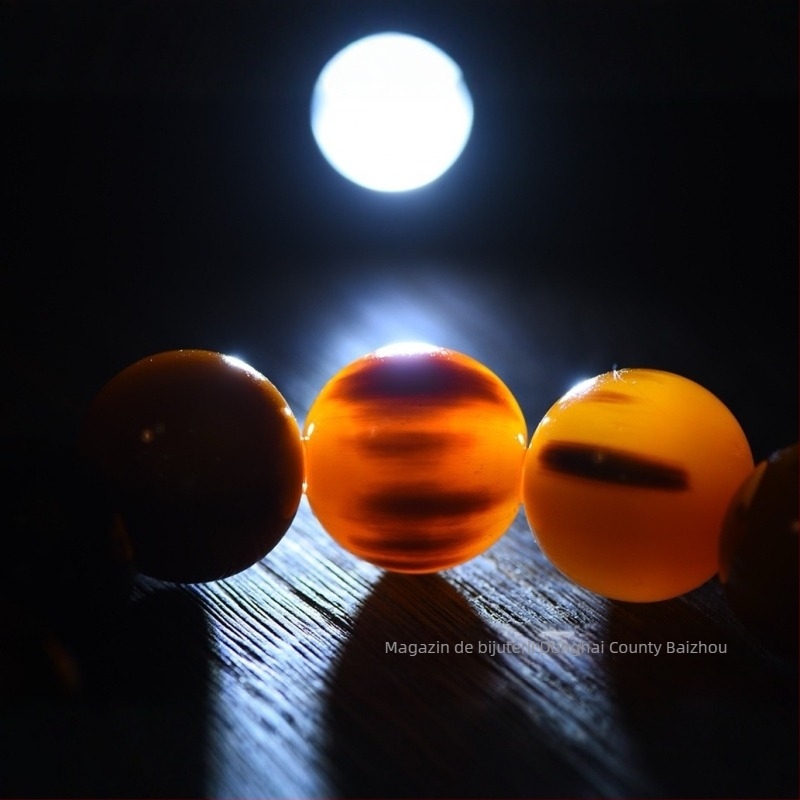 Brățară din corn cu mărgele rotunde, croită manual, stil natural, unisex, 18 bucăți