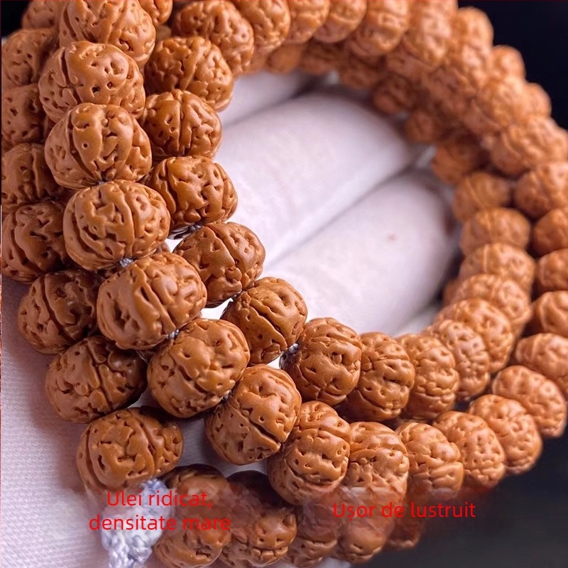 Brățară Bodhi cu 108 mărgele, unisex, lemn, stil nou chinezesc, Rudraksha, perforare