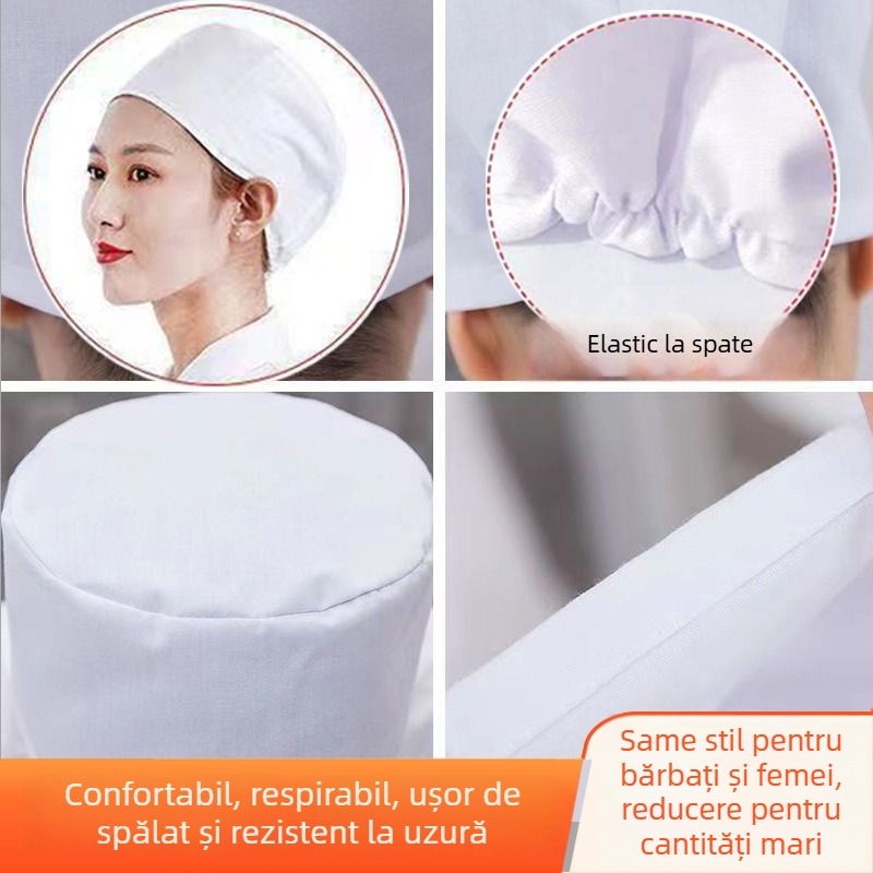 Pălărie de lucru tricotată pentru clinici și facilități medicale, din bumbac twill, vârf sferic, model monocrom