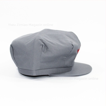 Pălărie plată militară cu model geometric și emblemă stea, finisaj tie-dye