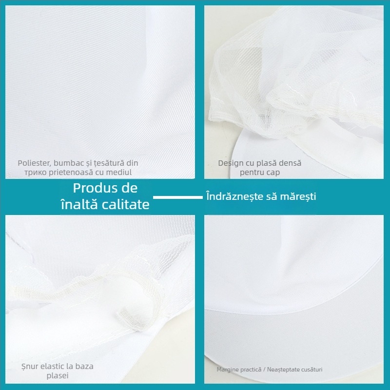 Șapcă din plasă pentru fabrică alimentară, din ABS, cu margine lată, personalizabilă cu logo, pentru femei și adulți