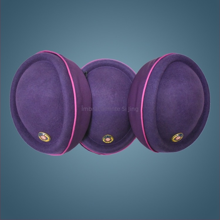 Șapcă de stewardesă din lână, țesătură twill, model monocrom, vârf sferic, margine plată (Lână; Țesătură twill; Monocrom; Vârf sferic; Margine plată)