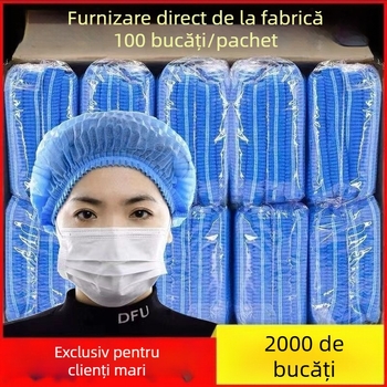 Șapcă de unică folosință, respirabilă, din plasă, pentru bucătărie, cu cupolă, tricot Warp, finisaj satin, margine rulată, culoare solidă, material: blană de iepure
