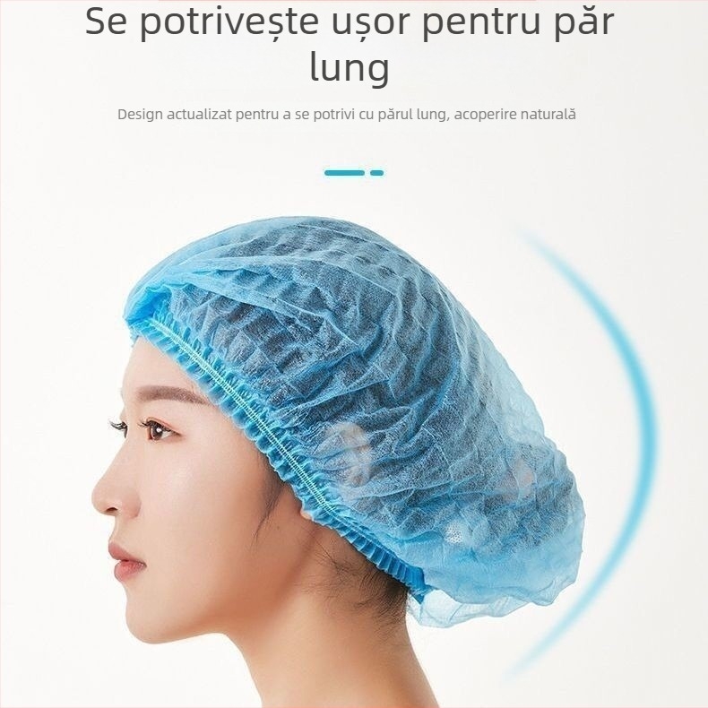  Șapcă de unică folosință, respirabilă, din plasă, pentru bucătărie, cu cupolă, tricot Warp, finisaj satin, margine rulată, culoare solidă, material: blană de iepure