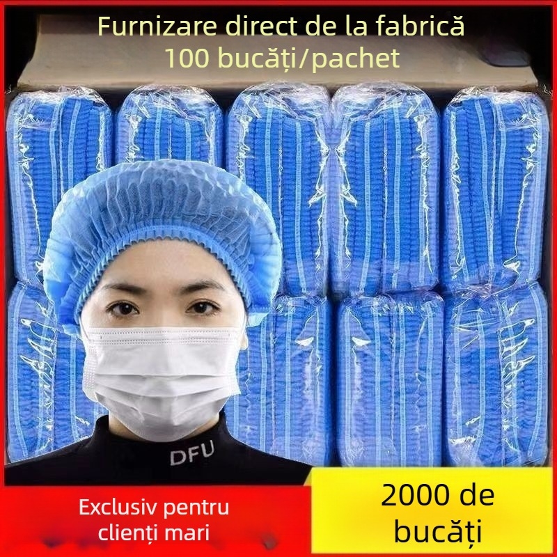  Șapcă de unică folosință, respirabilă, din plasă, pentru bucătărie, cu cupolă, tricot Warp, finisaj satin, margine rulată, culoare solidă, material: blană de iepure