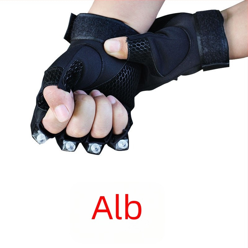 Mănuși LED fără degete pentru sporturi în aer liber – tricot respirabil, unisex adulți, design cu jumătate de deget