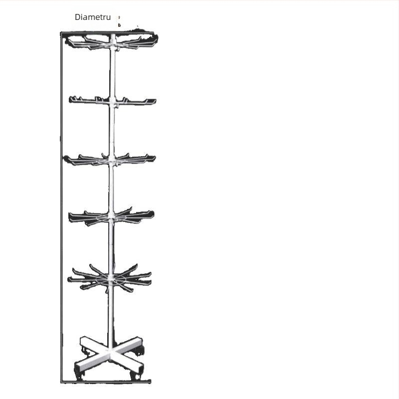 Raft de expunere rotativ din metal pentru șosete, brelocuri, bijuterii și lănțișoare, 3-5 niveluri