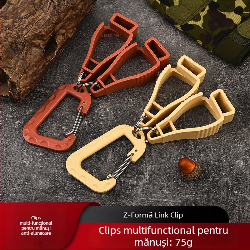 Clip pentru mănuși pentru rucsaci outdoor — plastic, cu două capete, nepliabil
