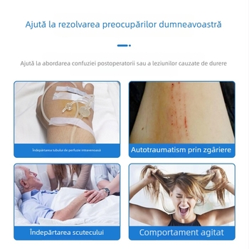 Mănuși de restricționare pentru persoane vârstnice cu demență, protecție a mâinii cu curea de fixare