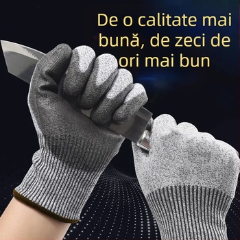 Mănuși anti-tăiere, protecție nivel 5, anti-tăiere și anti-înțepare, îngroșate și rezistente la uzură, cu fir anti-tăiere + lipire, pentru operațiuni logistice