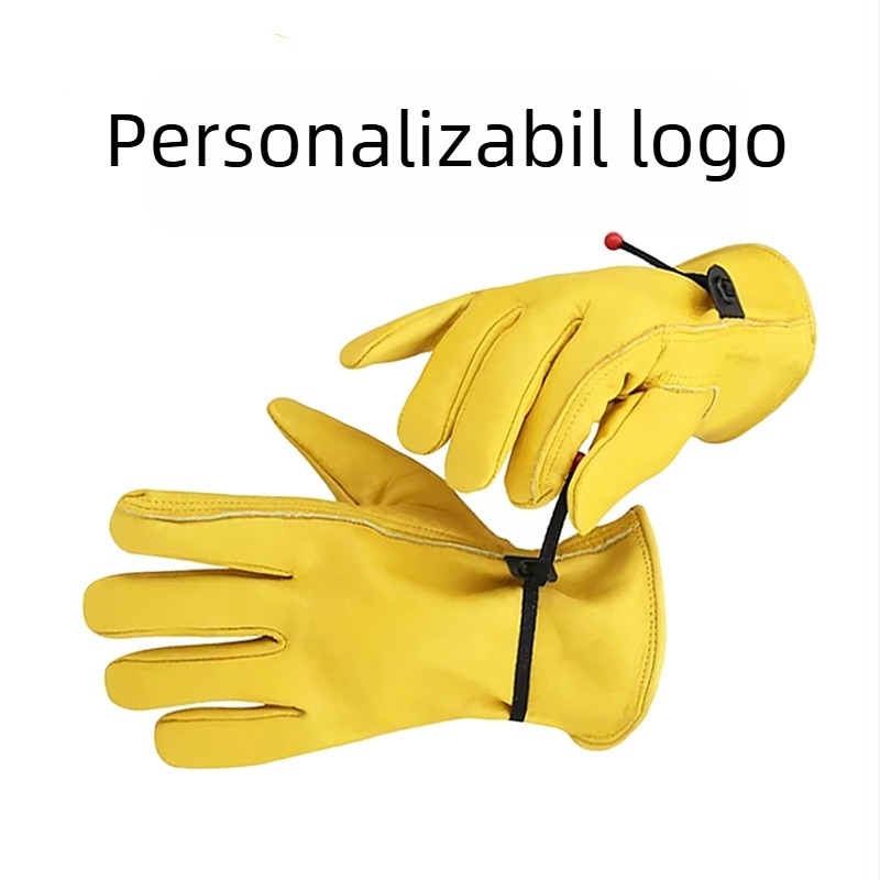 Mănuși de protecție din piele de vițel, prim strat, antiderapare, rezistente la abraziune, pentru construcții, conducere, drumeții și transport