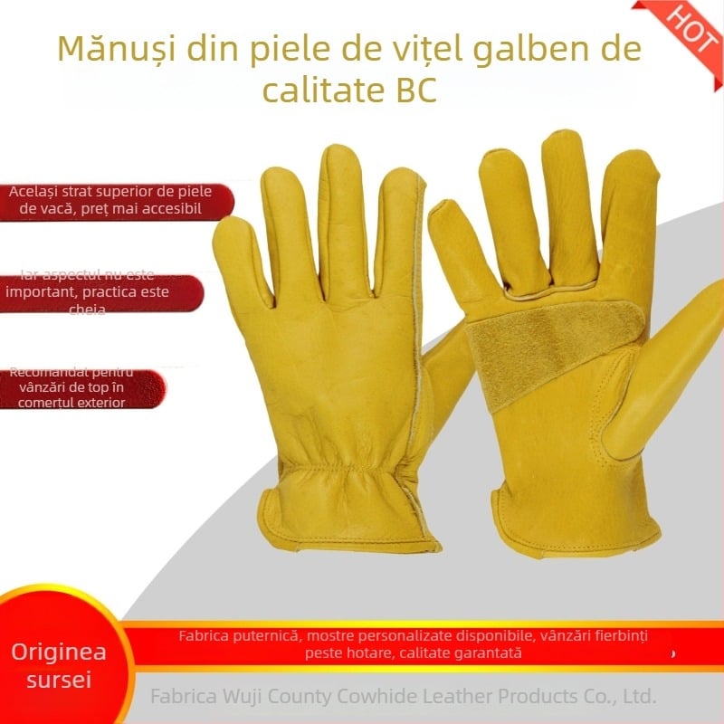 Customizable mănuși de lucru din piele top-grain de vită, de grad BC, pentru uz general