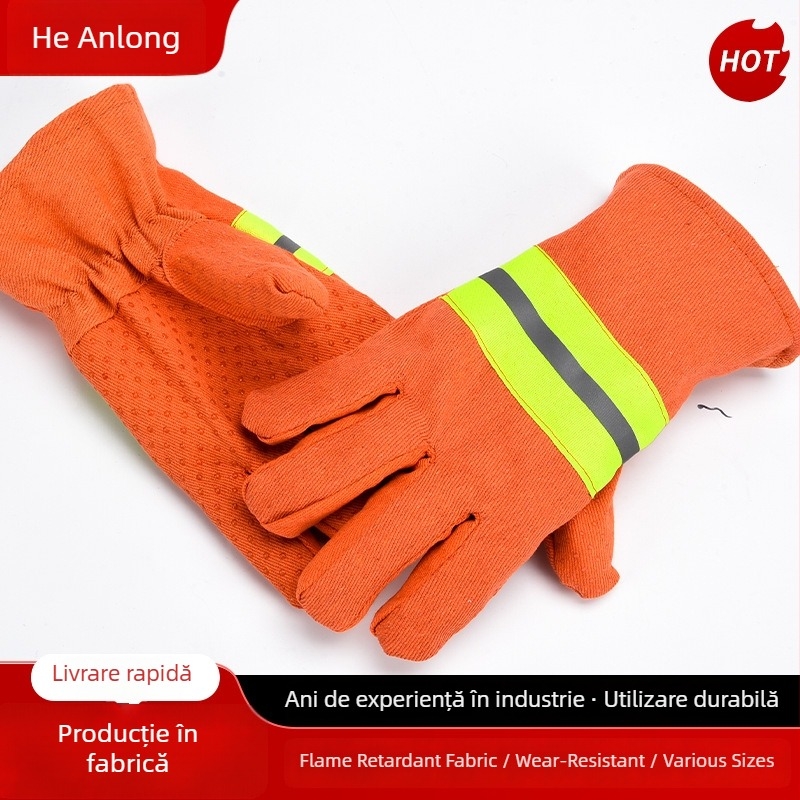 Mănuși de pompier, ignifuge, izolație termică, rezistente la temperaturi înalte, Tip 97, cauciuc texturat
