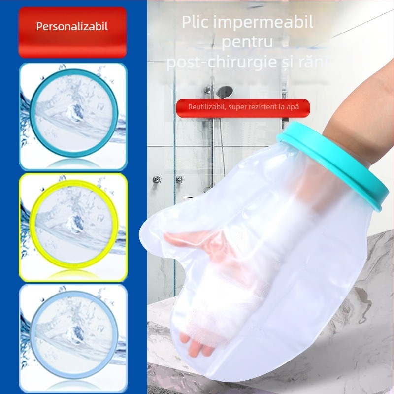 Zixi husă impermeabilă pentru baie, protecție a rănilor postoperatorii și PICC