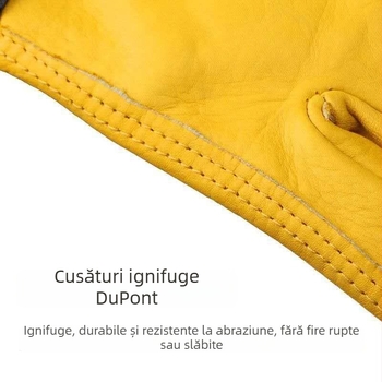 Mănuși din piele de vită de înaltă calitate pentru protecție, mănuși de lucru rezistente la uzură, pentru ciclism în aer liber și sudură