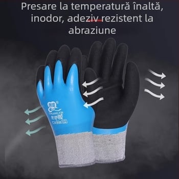 Chuangxin 998 Mănuși de iarnă izolați, impermeabile și anti-îngheț, acoperire completă cu latex prin imersie, antiderapante, rezistente la uzură, pentru șantier