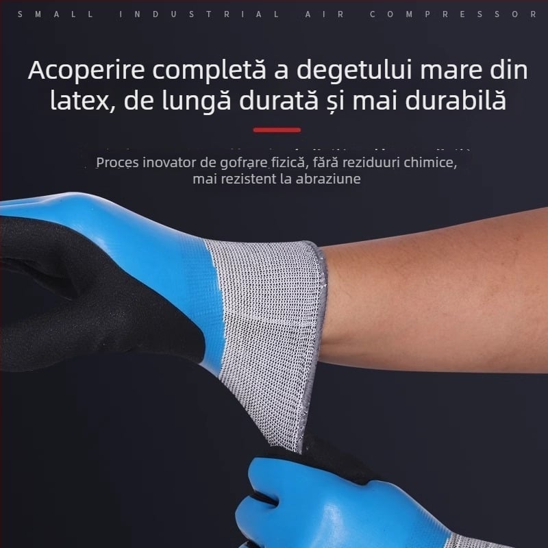 Chuangxin 998 Mănuși de iarnă izolați, impermeabile și anti-îngheț, acoperire completă cu latex prin imersie, antiderapante, rezistente la uzură, pentru șantier