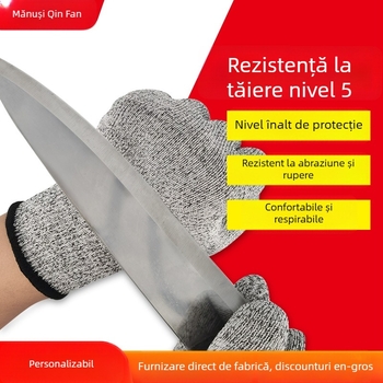 Qin Sail Mănuși HPPE rezistente la tăiere – Grade 5 protecție pentru tăierea sticlei, grădinărit și prelucrarea lemnului