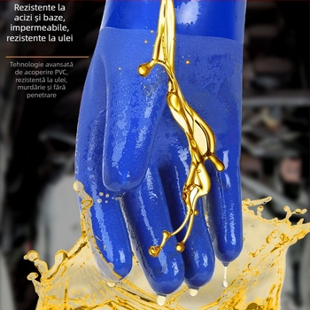 Mănuși PVC industriale – impermeabile, rezistente la ulei, antiderapante, rezistente la acide și la alcalii