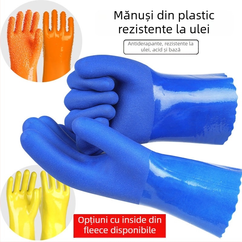 Mănuși PVC industriale – impermeabile, rezistente la ulei, antiderapante, rezistente la acide și la alcalii