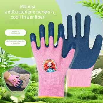 Mănuși pentru copii – plajă cu design desen animat – protecție împotriva înțepărilor și tăierilor, anti-derapare, impermeabile, durabile pentru grădinărit