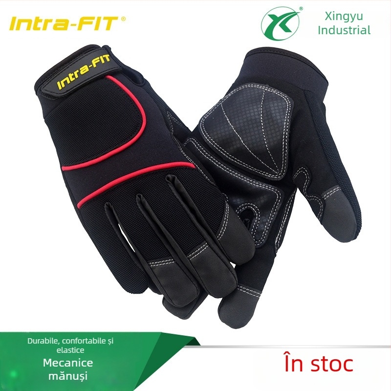 Mănuși de lucru cu palma și vârfuri PU întărite – rezistente la uzură, respirante, confortabile, cu priză puternică pentru depozitare/logistică, construcții și activități în aer liber