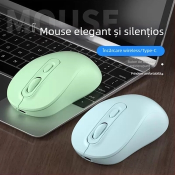 Mouse wireless cu modul dual 2.4G/Bluetooth, DPI 1600, interfață USB, 4 butoane, reîncărcabil