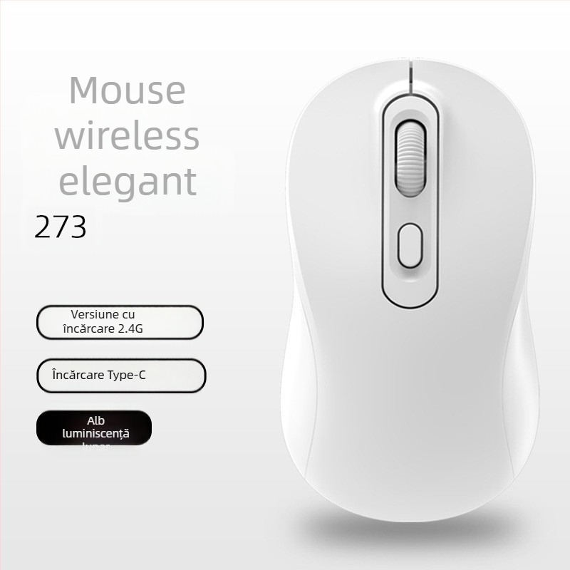 Mouse wireless cu modul dual 2.4G/Bluetooth, DPI 1600, interfață USB, 4 butoane, reîncărcabil