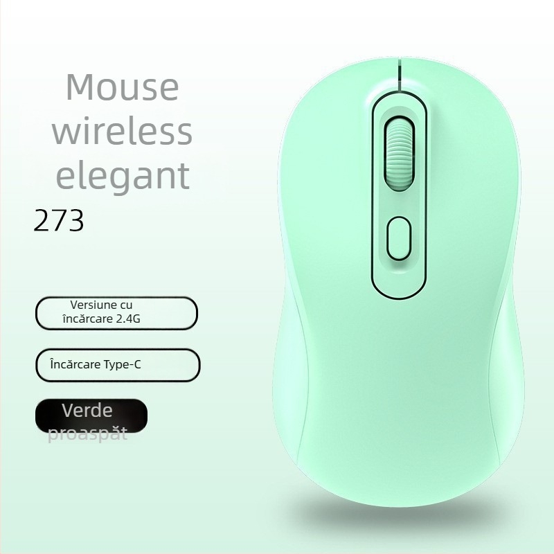 Mouse wireless cu modul dual 2.4G/Bluetooth, DPI 1600, interfață USB, 4 butoane, reîncărcabil
