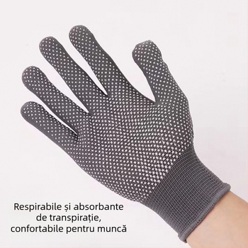 Mănuși de protecție anti-static cu palmă din cauciuc, pentru șantiere și stații de carburanți, respirabile, rezistente la uzură, anti-derapante, potrivite pentru bărbați și femei.