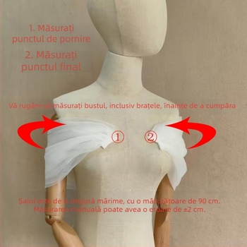 Rochie de mireasă cu un umăr, bretele detașabile pentru acoperirea brațelor, top bustier și eșarfă pentru acoperire suplimentară a brațelor