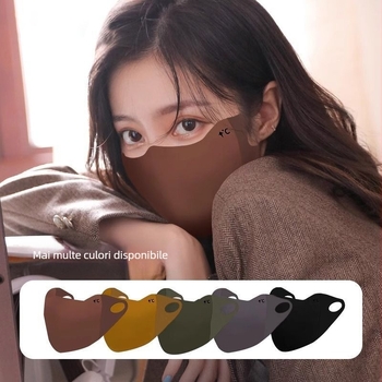 Mască din silicon pentru adulți, de iarnă, rezistentă la vânt și frig, mască de ciclism îngroșată, lavabilă