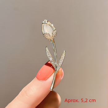 Broșă lalea, aliaj, Instagram stil, design floare, placare electrolitică