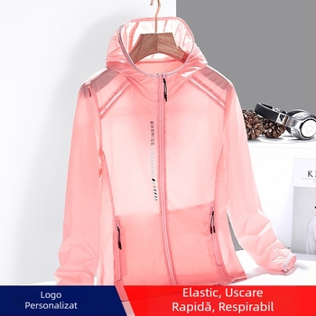 Jachetă unisex de protecție solară, ultraușoară, uscat rapid, respirabilă, cu glugă