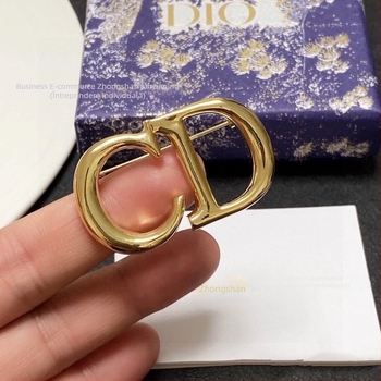 Broșă din alamă, formă alfabet, placare electro, XZ018, stil feminin minimalist