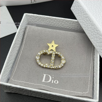 Broșă din alamă pentru femei, cu o stea cu cinci colțuri și motive de litere, cu montură diamant, accesoriu elegant de modă pentru birou