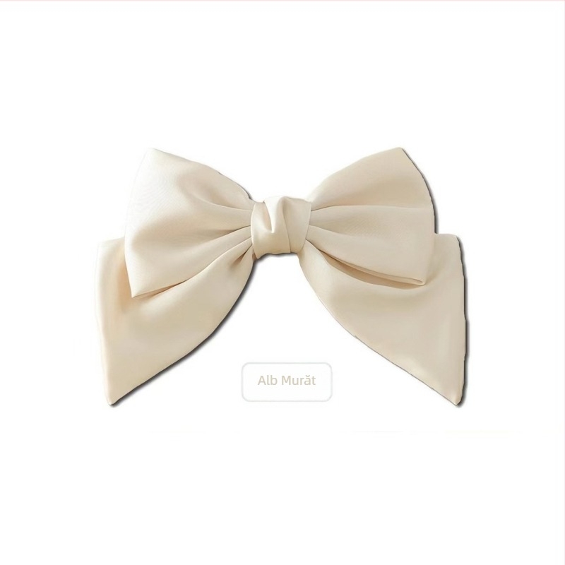 Clip de păr cu fundă satinată pentru copii, lucrat manual, cu clip duckbill