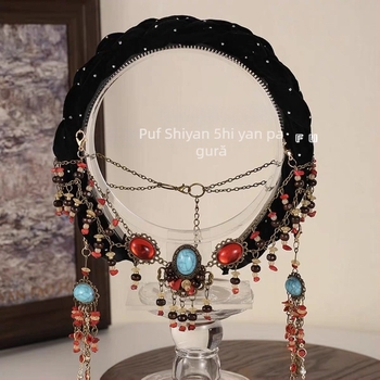 Bandă pentru păr | Stil etnic, accesoriu de păr exotic-retro | Material: Perle; Tehnică de prelucrare: Țesut; Potrivit pentru: copii; Categorie: accesorii pentru păr