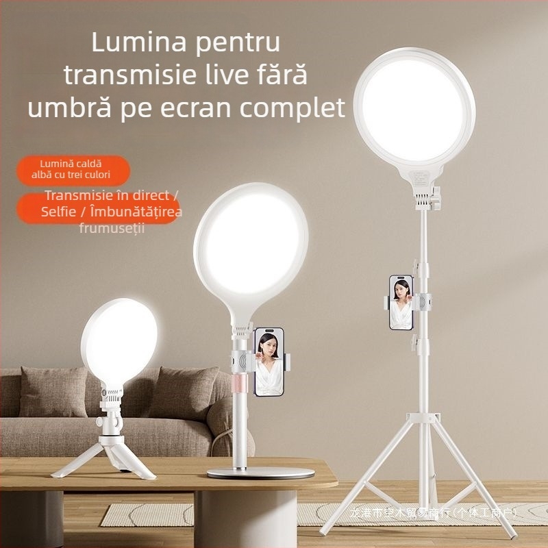 Lumină LED de fill pentru streaming, lampă desktop pentru înfrumusețare, cu trei temperaturi ale culorii, 28W