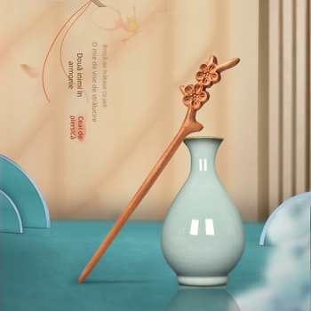 Ac de păr din lemn — stil natural, marca Mei Mu Xi, ambalare en-gros