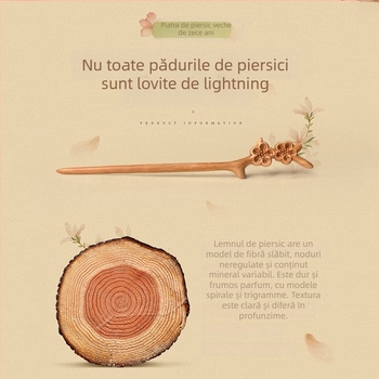 Ac de păr din lemn — stil natural, marca Mei Mu Xi, ambalare en-gros