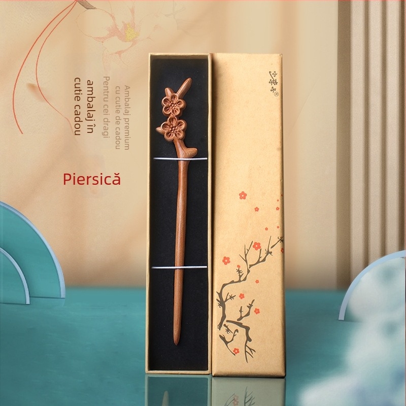 Ac de păr din lemn — stil natural, marca Mei Mu Xi, ambalare en-gros