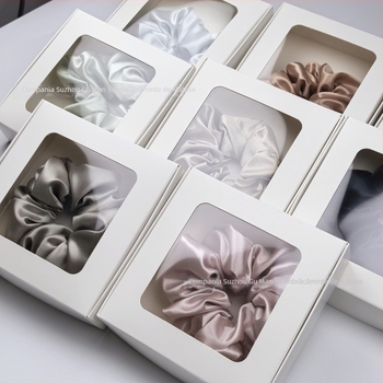 Inel mare pentru păr – Mătase reală (100% mătase de dud), lucrat manual, Model GMY22 Bright Surface, elegant, elasticitate înaltă