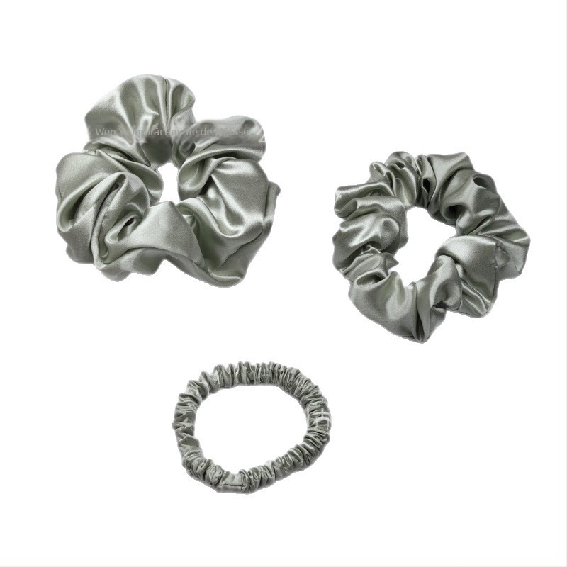 Inel mare pentru păr – Mătase reală (100% mătase de dud), lucrat manual, Model GMY22 Bright Surface, elegant, elasticitate înaltă