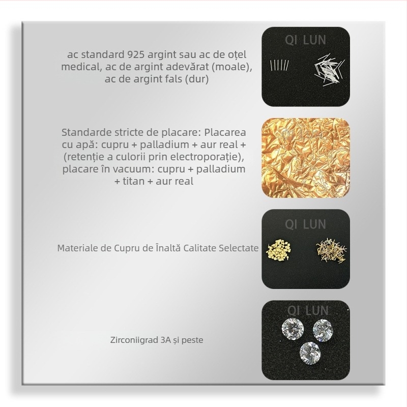 Colier cu formă U, asimetric, din cupru, lanț din cordon de piele, electroplating, circumferință 81 cm+