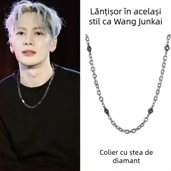 Colier din oțel titan, lanț cubanez, placare electrolitică, unisex, stil premium