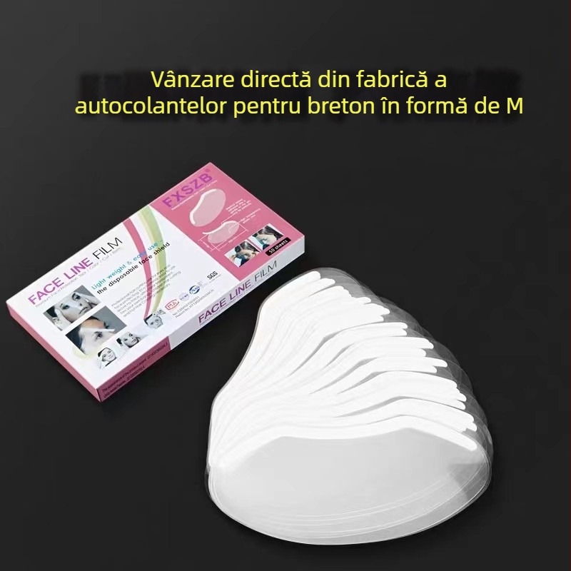Protecție de unică folosință pentru breton în coafură — mască facială transparentă cu protecție pentru ochi