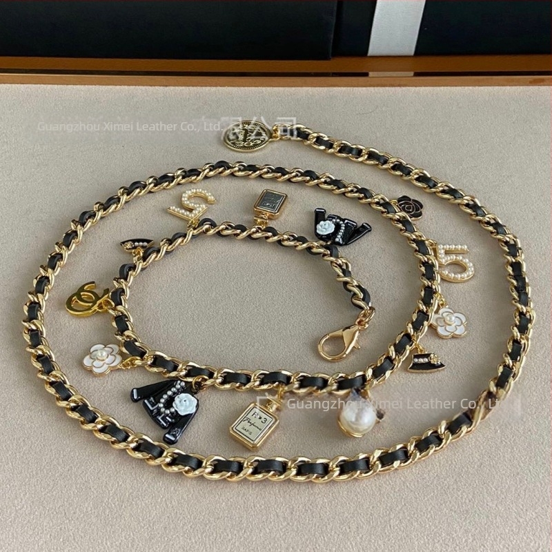 Lanț talie metalic, elegant, cu un singur cerc, lungime 105 cm