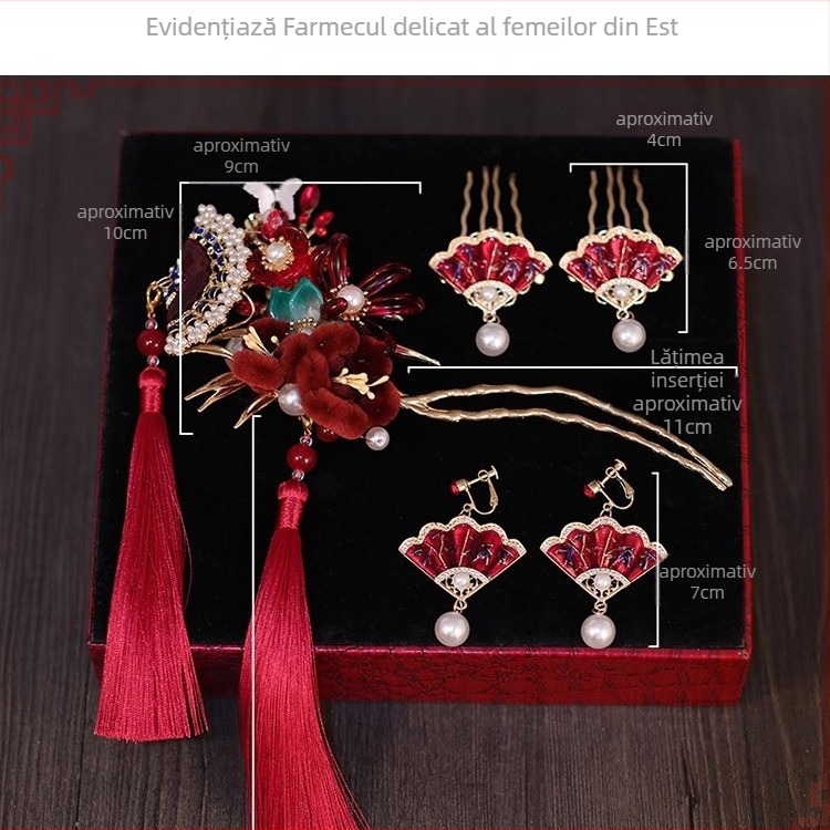 Accesoriu pentru cap din aliaj cu coroană, stil retro, placare electroplatinată, accent floral de mireasă