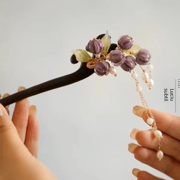 Accesoriu pentru cap din lemn, decor floral, stil retro, ambalare individuală